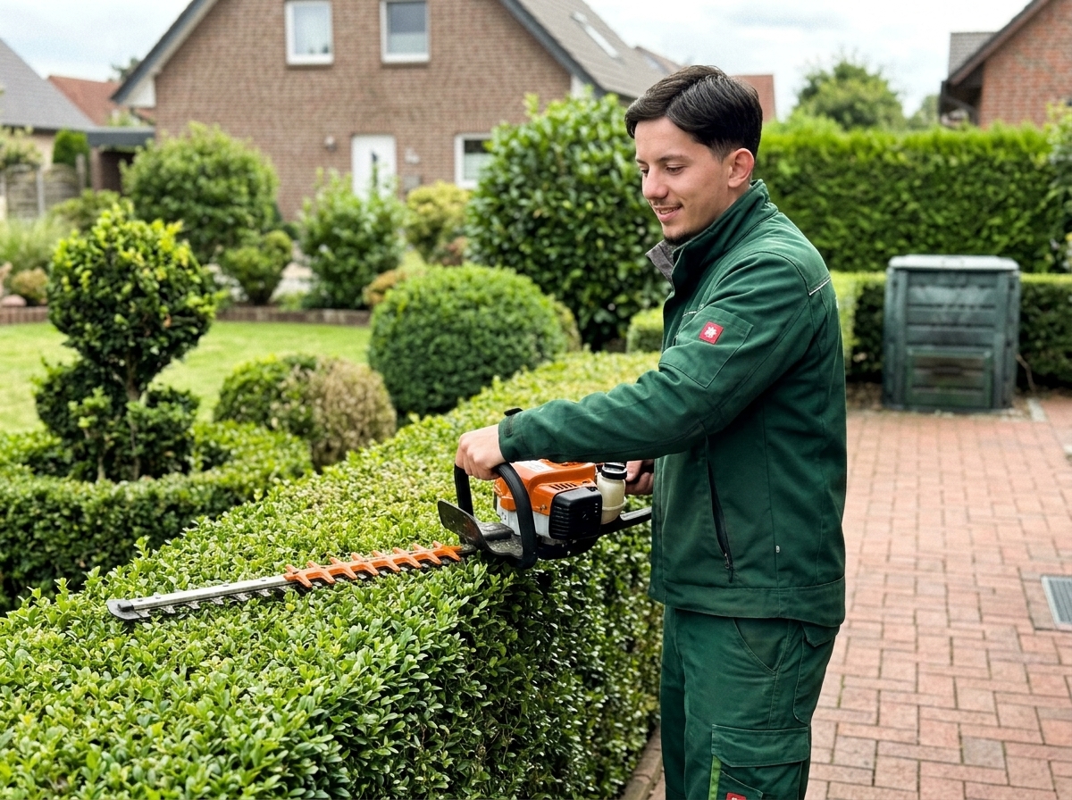 Heckenschneider und sauberer Gartenweg – Präzisionsarbeit von ZWILLINGSWERK